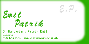 emil patrik business card